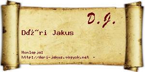 Déri Jakus névjegykártya